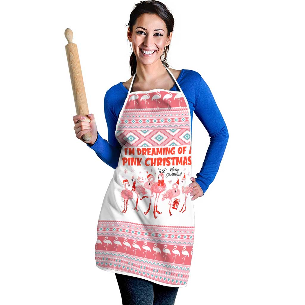 I'm Dreaming Of A Pink Christmas Flamingo Christmas Christmas Apron Xmas Holiday Patterns - Wonder Print Shop