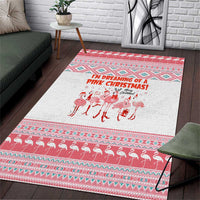 I'm Dreaming Of A Pink Christmas Flamingo Christmas Christmas Area Rug Xmas Holiday Patterns - Wonder Print Shop