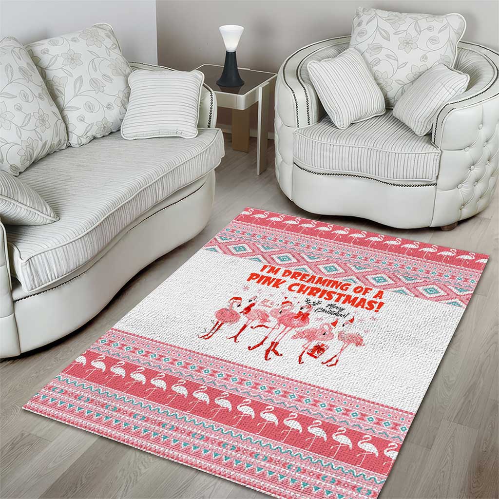 I'm Dreaming Of A Pink Christmas Flamingo Christmas Christmas Area Rug Xmas Holiday Patterns - Wonder Print Shop
