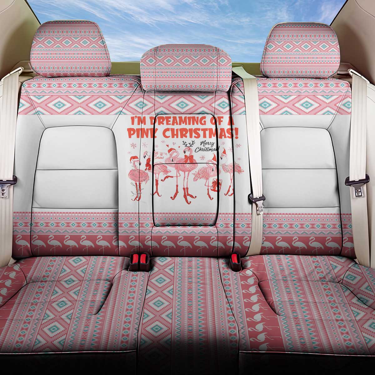 I'm Dreaming Of A Pink Christmas Flamingo Christmas Christmas Back Car Seat Cover Xmas Holiday Patterns - Wonder Print Shop