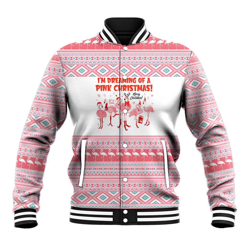 I'm Dreaming Of A Pink Christmas Flamingo Christmas Christmas Baseball Jacket Xmas Holiday Patterns - Wonder Print Shop