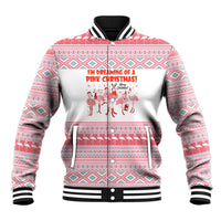 I'm Dreaming Of A Pink Christmas Flamingo Christmas Christmas Baseball Jacket Xmas Holiday Patterns - Wonder Print Shop