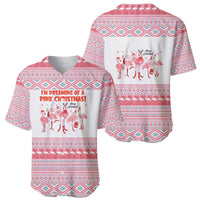 I'm Dreaming Of A Pink Christmas Flamingo Christmas Christmas Baseball Jersey Xmas Holiday Patterns - Wonder Print Shop