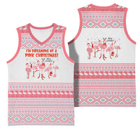 I'm Dreaming Of A Pink Christmas Flamingo Christmas Christmas Basketball Jersey Xmas Holiday Patterns - Wonder Print Shop