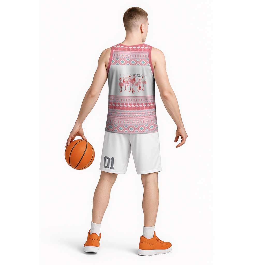 I'm Dreaming Of A Pink Christmas Flamingo Christmas Christmas Basketball Jersey Xmas Holiday Patterns - Wonder Print Shop