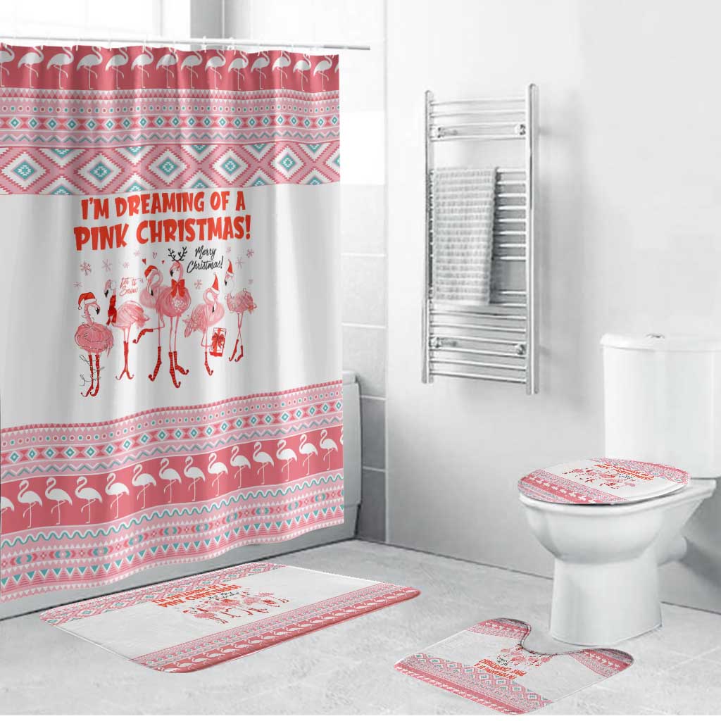 I'm Dreaming Of A Pink Christmas Flamingo Christmas Christmas Bathroom Set Xmas Holiday Patterns - undefined