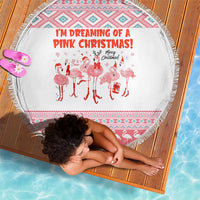 I'm Dreaming Of A Pink Christmas Flamingo Christmas Christmas Beach Blanket Xmas Holiday Patterns - Wonder Print Shop