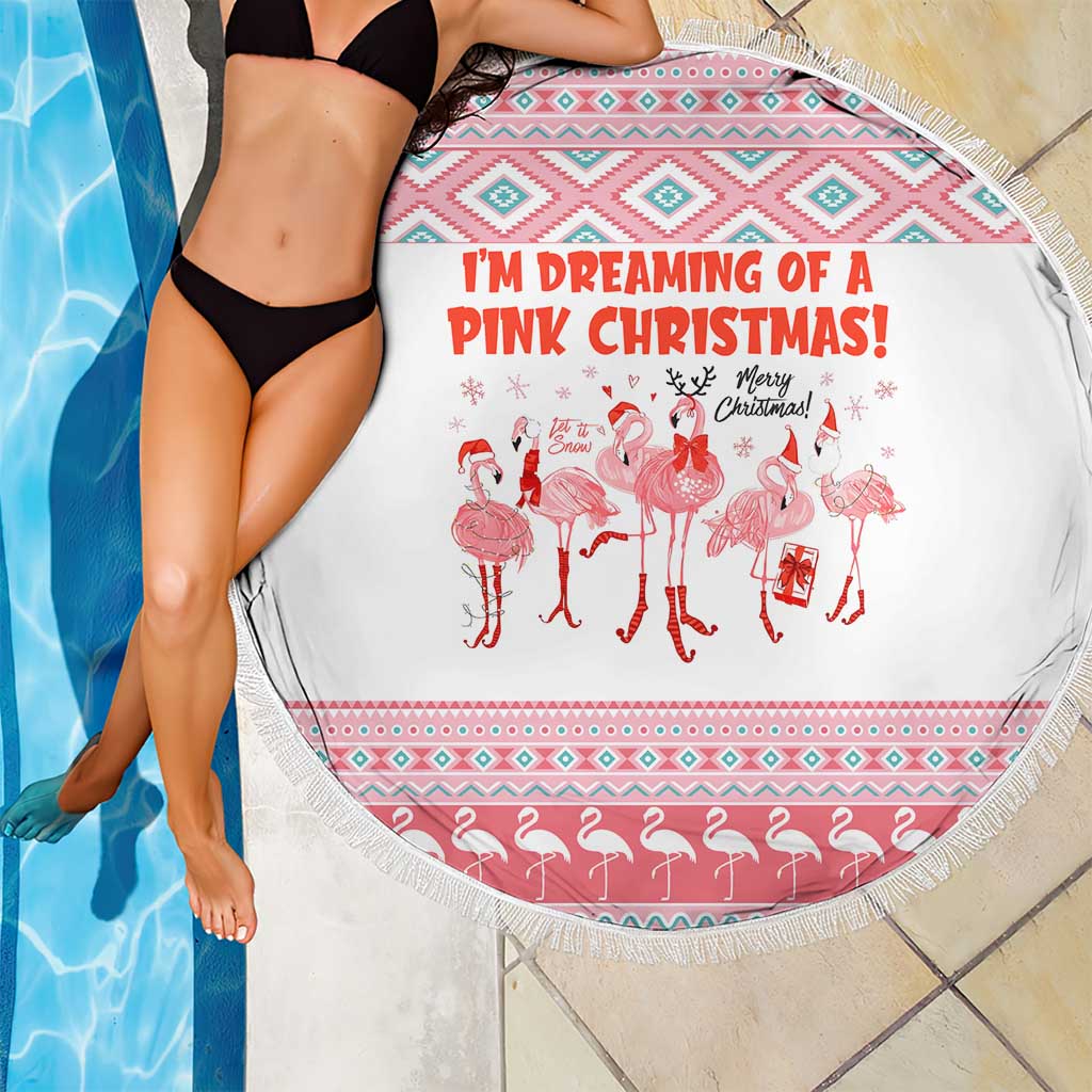 I'm Dreaming Of A Pink Christmas Flamingo Christmas Christmas Beach Blanket Xmas Holiday Patterns - Wonder Print Shop