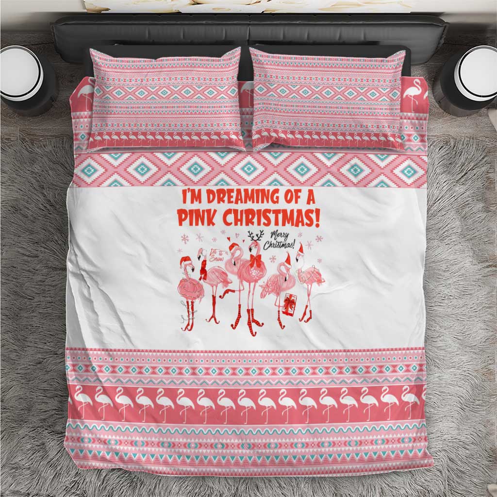 I'm Dreaming Of A Pink Christmas Flamingo Christmas Christmas Bedding Set Xmas Holiday Patterns - Wonder Print Shop