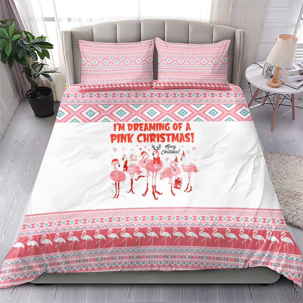 I'm Dreaming Of A Pink Christmas Flamingo Christmas Christmas Bedding Set Xmas Holiday Patterns - Wonder Print Shop