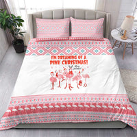 I'm Dreaming Of A Pink Christmas Flamingo Christmas Christmas Bedding Set Xmas Holiday Patterns - Wonder Print Shop