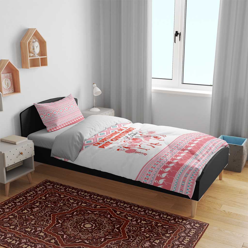 I'm Dreaming Of A Pink Christmas Flamingo Christmas Christmas Bedding Set Xmas Holiday Patterns - Wonder Print Shop
