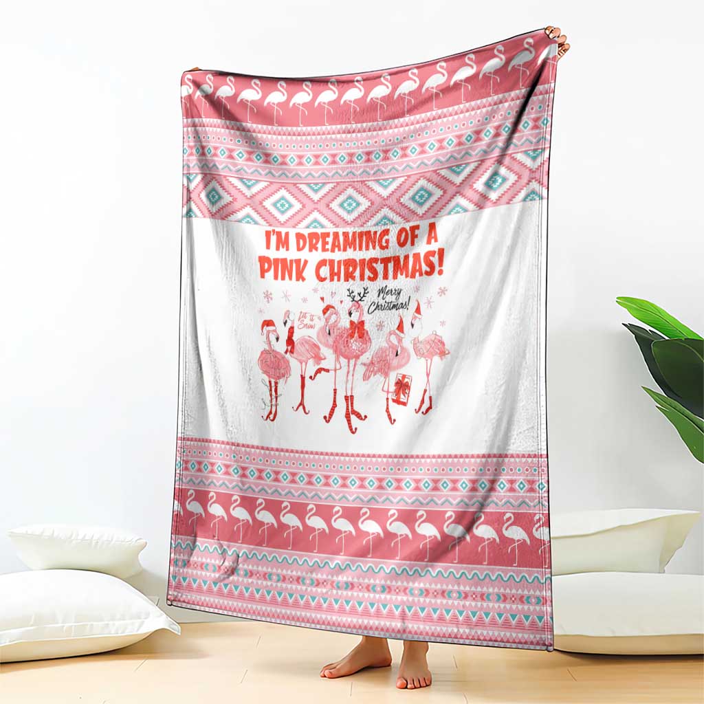 I'm Dreaming Of A Pink Christmas Flamingo Christmas Christmas Blanket Xmas Holiday Patterns - Wonder Print Shop