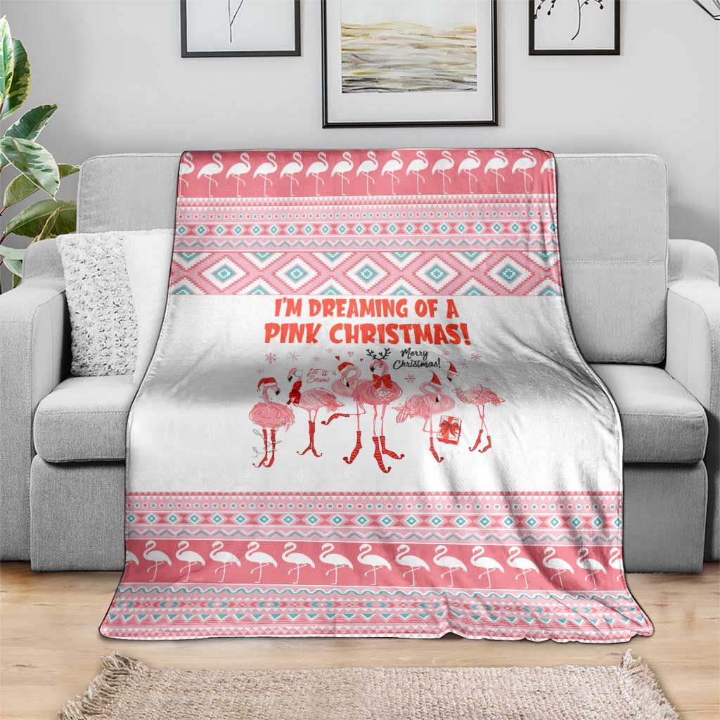 I'm Dreaming Of A Pink Christmas Flamingo Christmas Christmas Blanket Xmas Holiday Patterns - Wonder Print Shop
