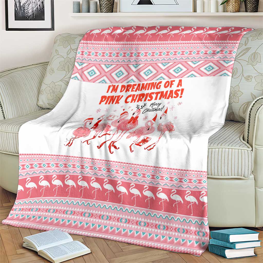 I'm Dreaming Of A Pink Christmas Flamingo Christmas Christmas Blanket Xmas Holiday Patterns - Wonder Print Shop
