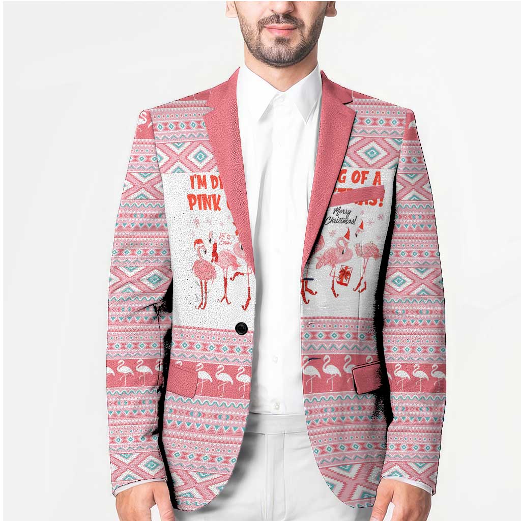 I'm Dreaming Of A Pink Christmas Flamingo Christmas Christmas Blazer Xmas Holiday Patterns - Wonder Print Shop