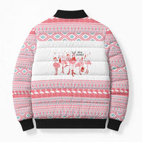 I'm Dreaming Of A Pink Christmas Flamingo Christmas Christmas Bomber Puffer Jacket Xmas Holiday Patterns - Wonder Print Shop
