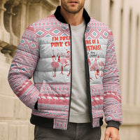 I'm Dreaming Of A Pink Christmas Flamingo Christmas Christmas Bomber Puffer Jacket Xmas Holiday Patterns - Wonder Print Shop