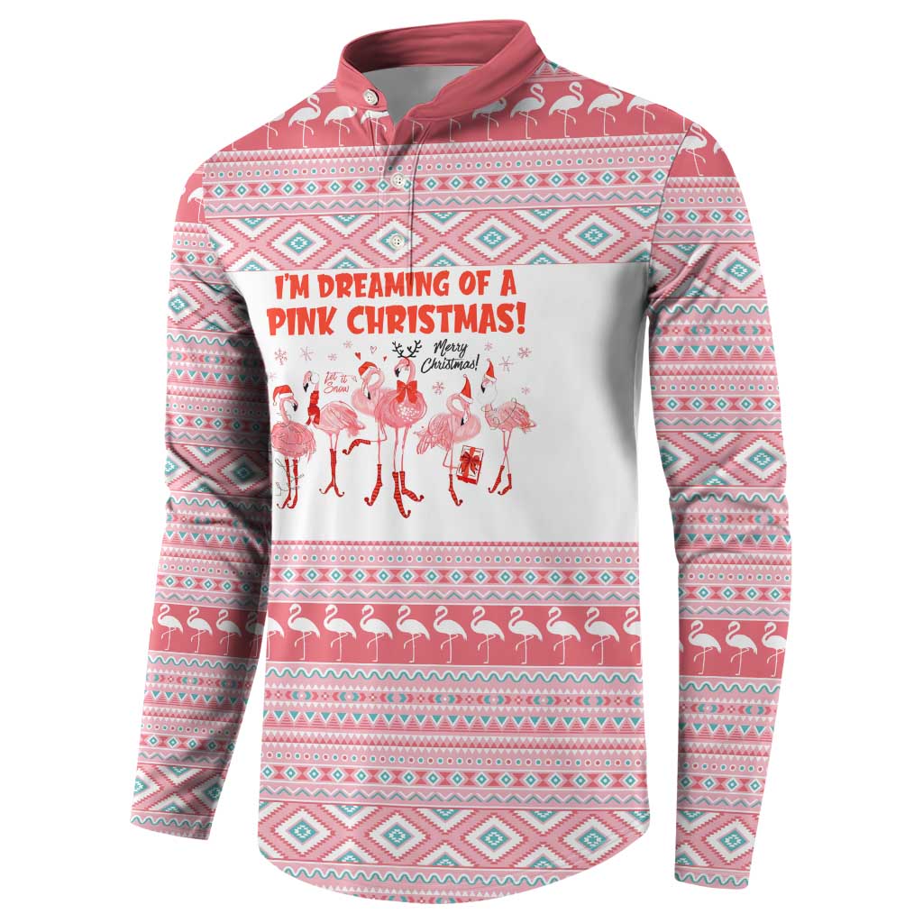 I'm Dreaming Of A Pink Christmas Flamingo Christmas Christmas Button Sweatshirt Xmas Holiday Patterns - Wonder Print Shop