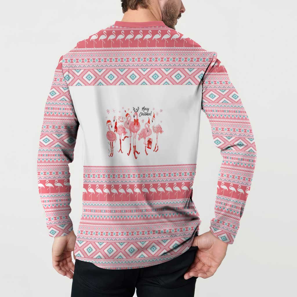 I'm Dreaming Of A Pink Christmas Flamingo Christmas Christmas Button Sweatshirt Xmas Holiday Patterns - Wonder Print Shop