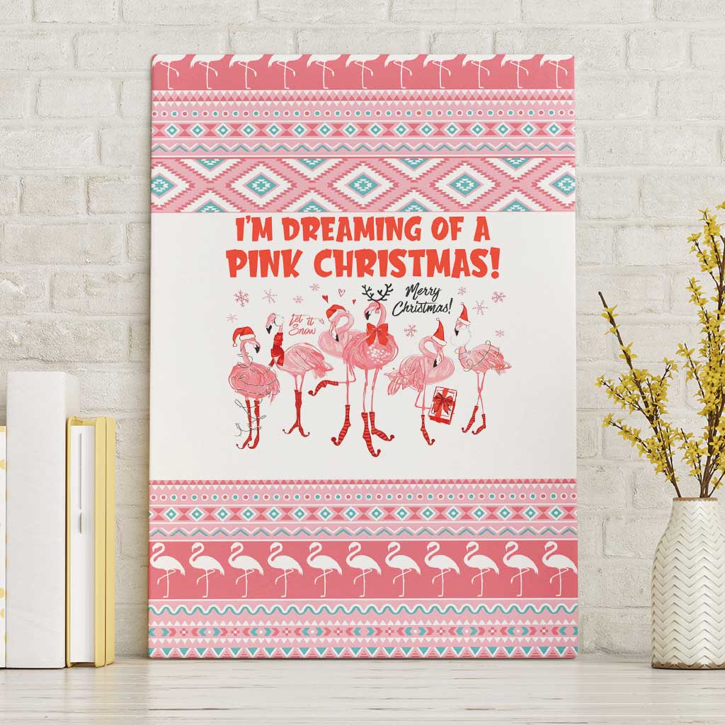 I'm Dreaming Of A Pink Christmas Flamingo Christmas Christmas Canvas Wall Art Xmas Holiday Patterns - Wonder Print Shop