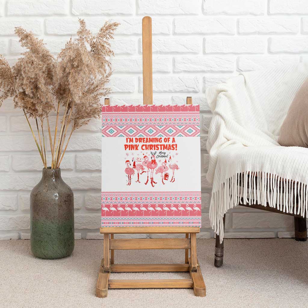 I'm Dreaming Of A Pink Christmas Flamingo Christmas Christmas Canvas Wall Art Xmas Holiday Patterns - Wonder Print Shop