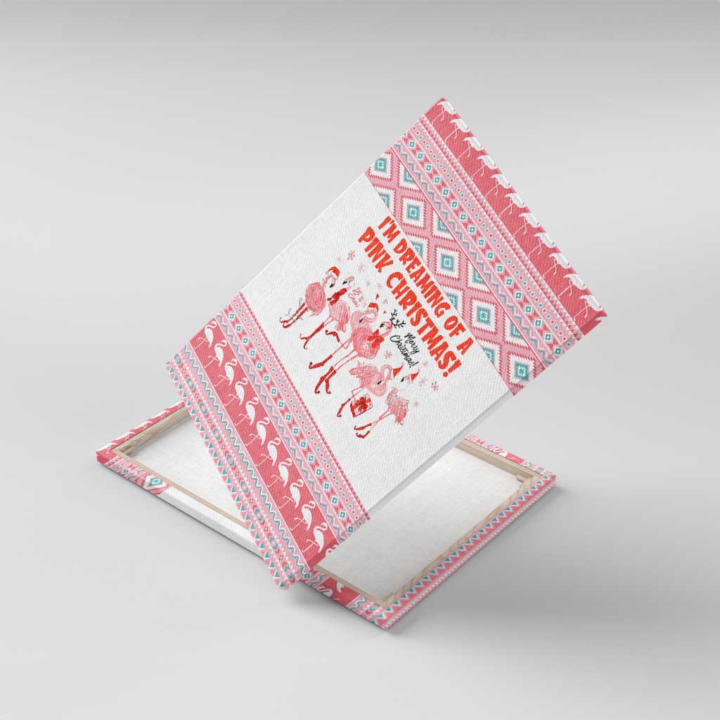 I'm Dreaming Of A Pink Christmas Flamingo Christmas Christmas Canvas Wall Art Xmas Holiday Patterns - Wonder Print Shop