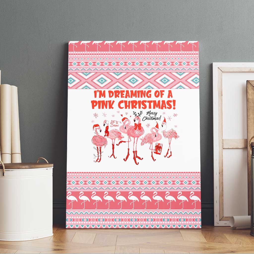 I'm Dreaming Of A Pink Christmas Flamingo Christmas Christmas Canvas Wall Art Xmas Holiday Patterns - Wonder Print Shop