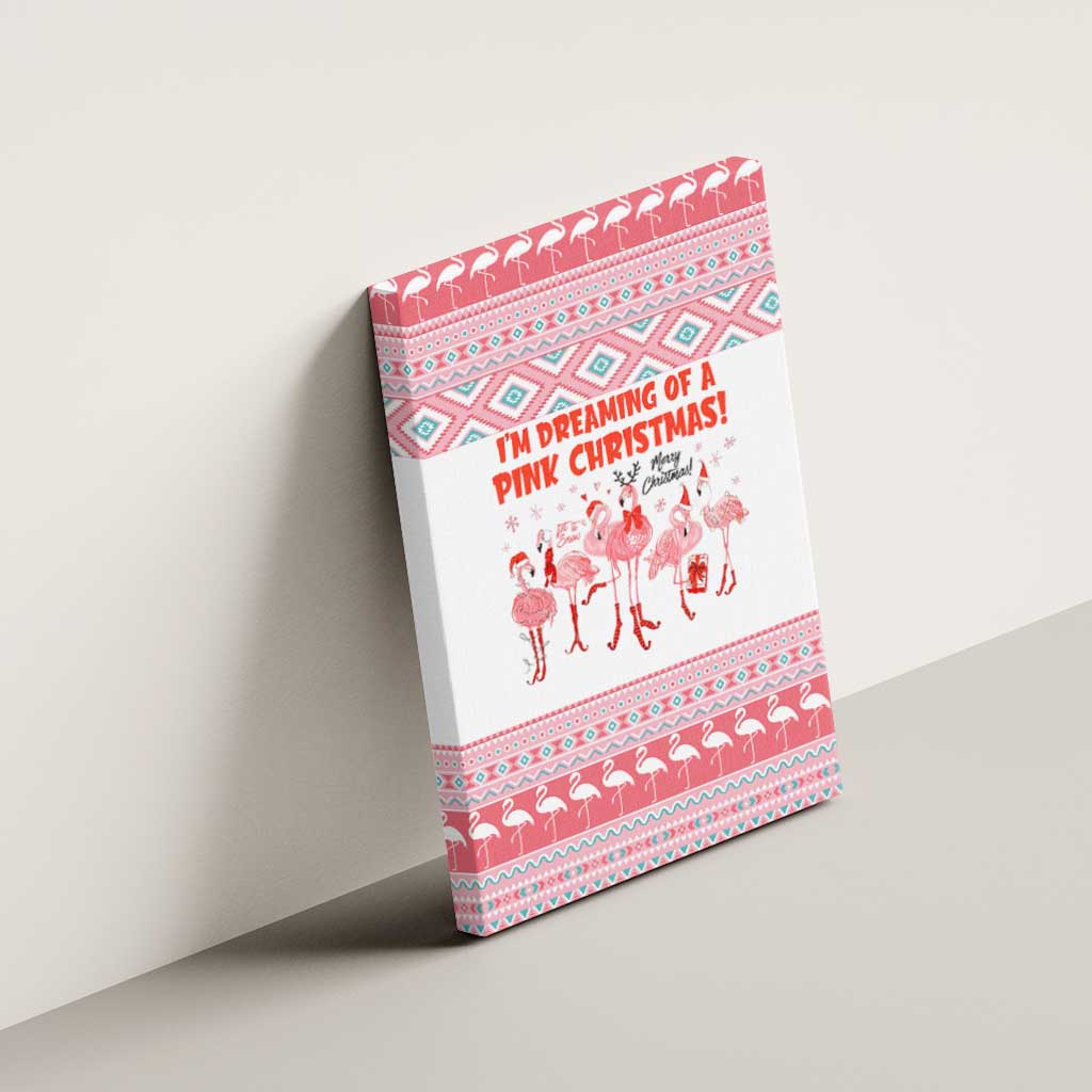 I'm Dreaming Of A Pink Christmas Flamingo Christmas Christmas Canvas Wall Art Xmas Holiday Patterns - Wonder Print Shop