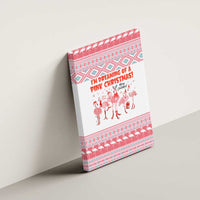 I'm Dreaming Of A Pink Christmas Flamingo Christmas Christmas Canvas Wall Art Xmas Holiday Patterns - Wonder Print Shop