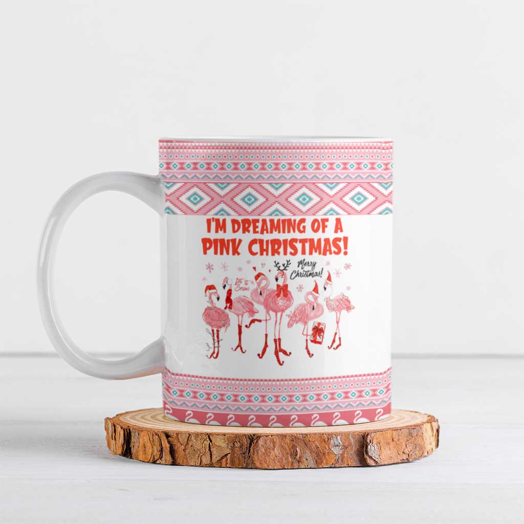 I'm Dreaming Of A Pink Christmas Flamingo Christmas Christmas Ceramic Mug Xmas Holiday Patterns - Wonder Print Shop