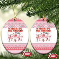 I'm Dreaming Of A Pink Christmas Flamingo Christmas Ceramic Ornament Xmas Holiday Patterns - Wonder Print Shop