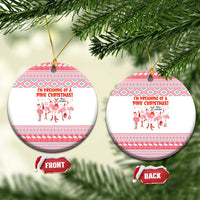 I'm Dreaming Of A Pink Christmas Flamingo Christmas Ceramic Ornament Xmas Holiday Patterns - Wonder Print Shop