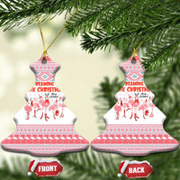 I'm Dreaming Of A Pink Christmas Flamingo Christmas Ceramic Ornament Xmas Holiday Patterns - Wonder Print Shop