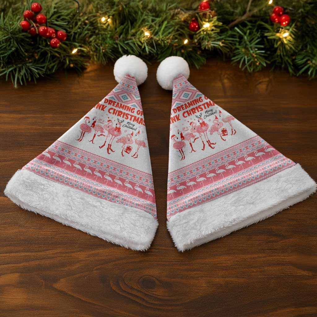I'm Dreaming Of A Pink Christmas Flamingo Christmas Christmas Santa Hat Xmas Holiday Patterns - Wonder Print Shop