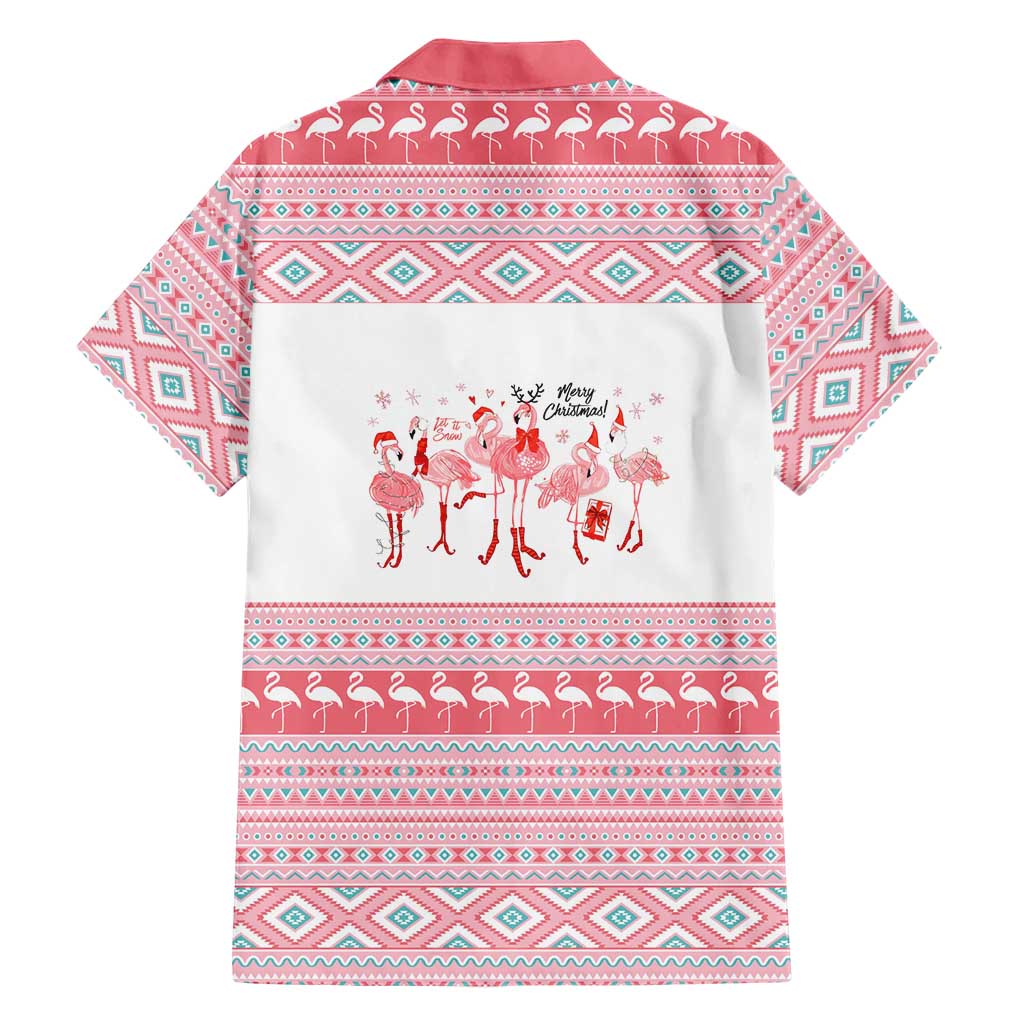 I'm Dreaming Of A Pink Christmas Flamingo Christmas Christmas Family Matching Long Sleeve Bodycon Dress and Hawaiian Shirt Xmas Holiday Patterns - Wonder Print Shop