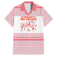 I'm Dreaming Of A Pink Christmas Flamingo Christmas Christmas Family Matching Off Shoulder Maxi Dress and Hawaiian Shirt Xmas Holiday Patterns - Wonder Print Shop