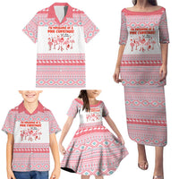 I'm Dreaming Of A Pink Christmas Flamingo Christmas Christmas Family Matching Puletasi and Hawaiian Shirt Xmas Holiday Patterns - Wonder Print Shop