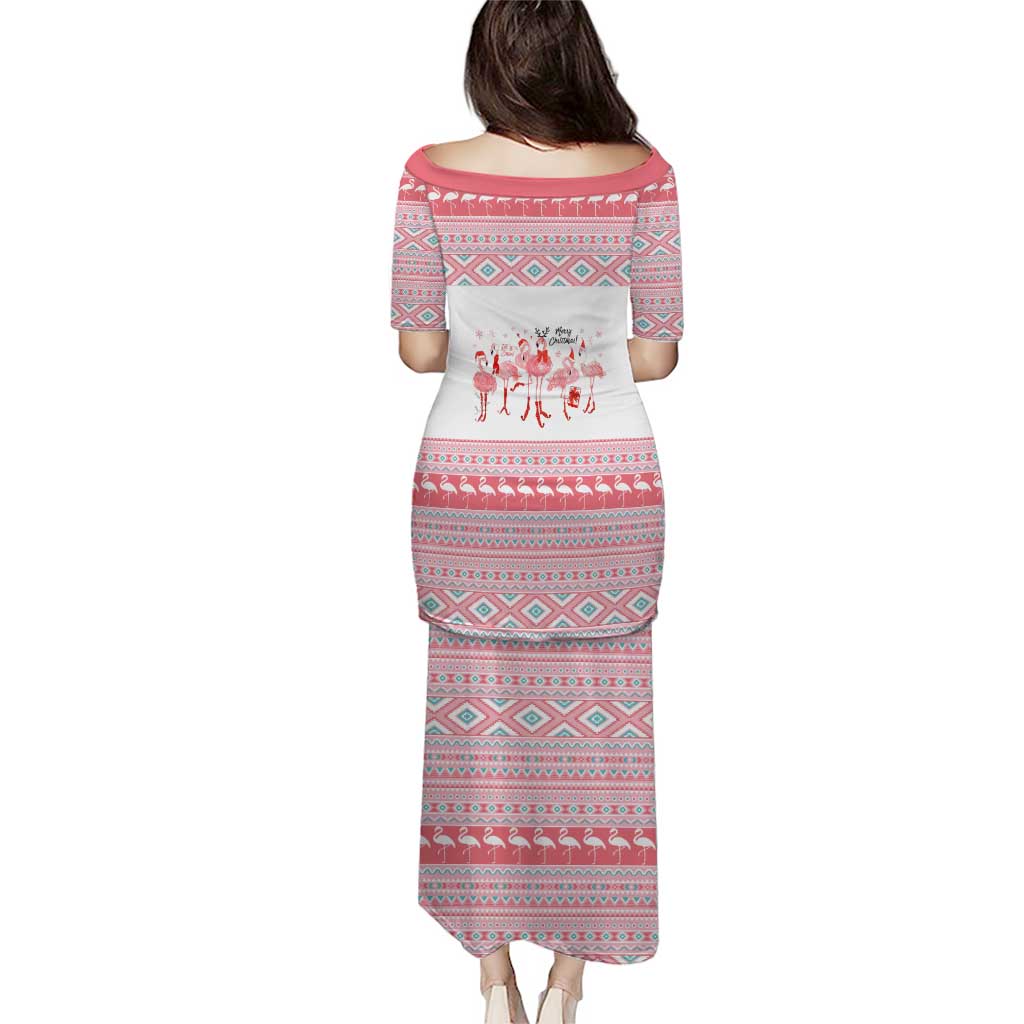 I'm Dreaming Of A Pink Christmas Flamingo Christmas Christmas Family Matching Puletasi and Hawaiian Shirt Xmas Holiday Patterns - Wonder Print Shop