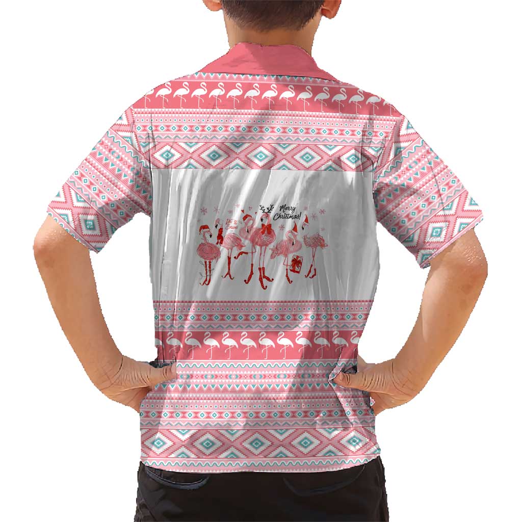I'm Dreaming Of A Pink Christmas Flamingo Christmas Christmas Family Matching Short Sleeve Bodycon Dress and Hawaiian Shirt Xmas Holiday Patterns - Wonder Print Shop