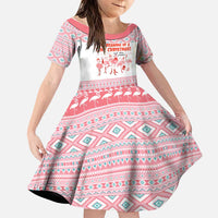 I'm Dreaming Of A Pink Christmas Flamingo Christmas Christmas Family Matching Short Sleeve Bodycon Dress and Hawaiian Shirt Xmas Holiday Patterns - Wonder Print Shop