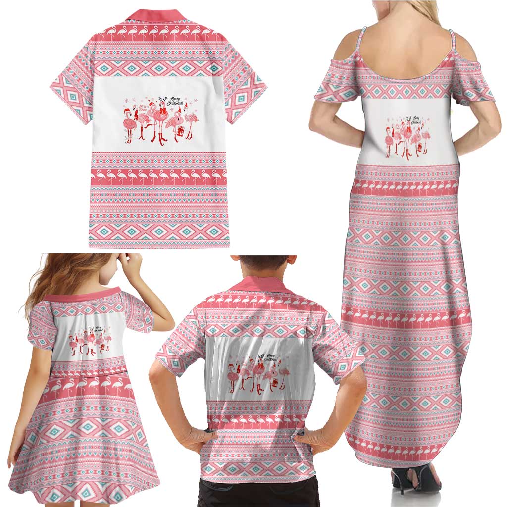 I'm Dreaming Of A Pink Christmas Flamingo Christmas Christmas Family Matching Summer Maxi Dress and Hawaiian Shirt Xmas Holiday Patterns - Wonder Print Shop