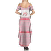 I'm Dreaming Of A Pink Christmas Flamingo Christmas Christmas Family Matching Summer Maxi Dress and Hawaiian Shirt Xmas Holiday Patterns - Wonder Print Shop