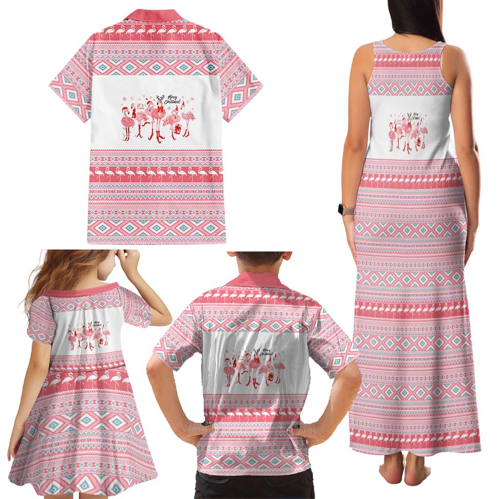 I'm Dreaming Of A Pink Christmas Flamingo Christmas Christmas Family Matching Tank Maxi Dress and Hawaiian Shirt Xmas Holiday Patterns - Wonder Print Shop
