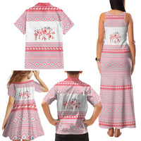 I'm Dreaming Of A Pink Christmas Flamingo Christmas Christmas Family Matching Tank Maxi Dress and Hawaiian Shirt Xmas Holiday Patterns - Wonder Print Shop