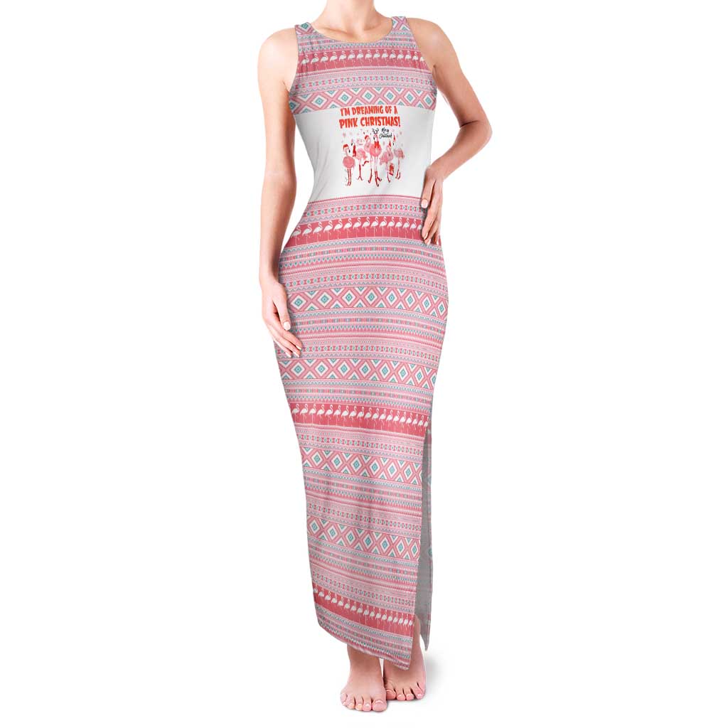 I'm Dreaming Of A Pink Christmas Flamingo Christmas Christmas Family Matching Tank Maxi Dress and Hawaiian Shirt Xmas Holiday Patterns - Wonder Print Shop