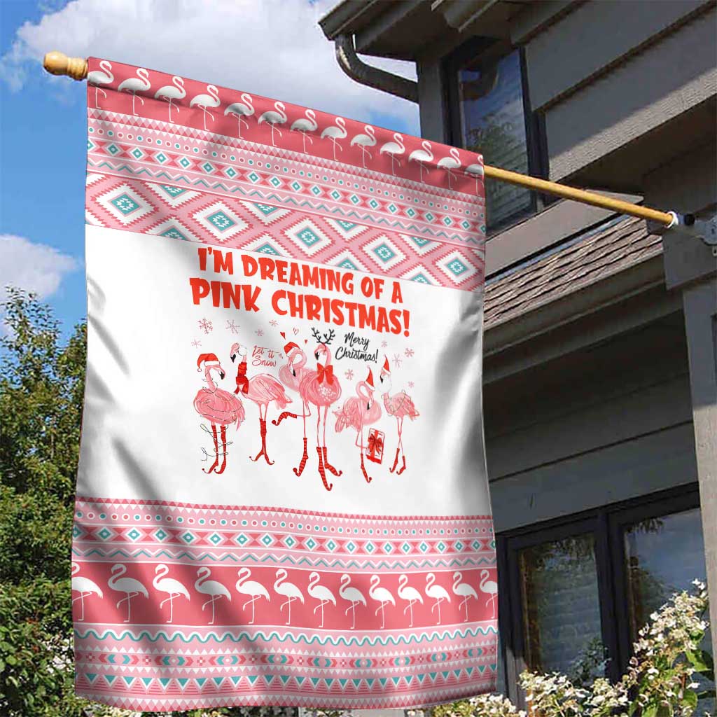 I'm Dreaming Of A Pink Christmas Flamingo Christmas Christmas Garden Flag Xmas Holiday Patterns - Wonder Print Shop