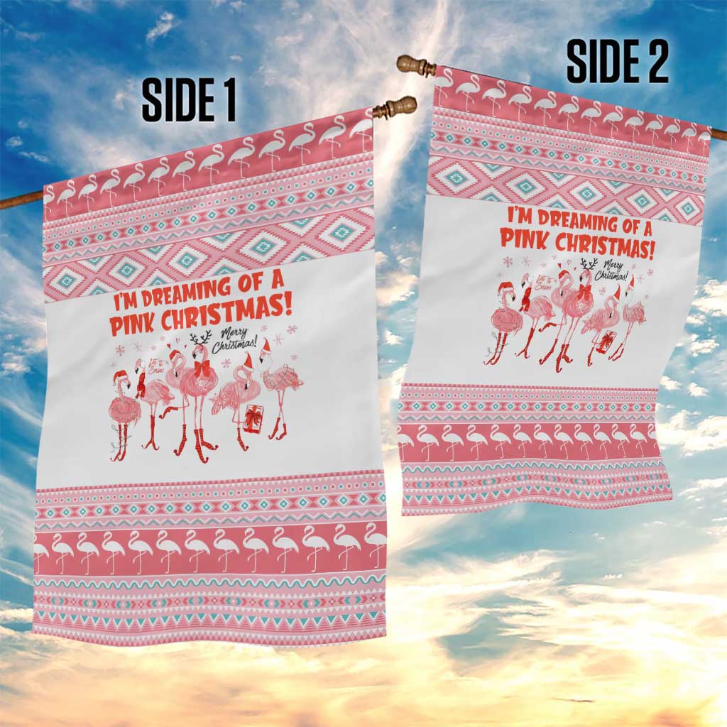 I'm Dreaming Of A Pink Christmas Flamingo Christmas Christmas Garden Flag Xmas Holiday Patterns - Wonder Print Shop