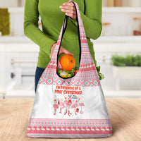 I'm Dreaming Of A Pink Christmas Flamingo Christmas Christmas Grocery Bag Xmas Holiday Patterns - Wonder Print Shop