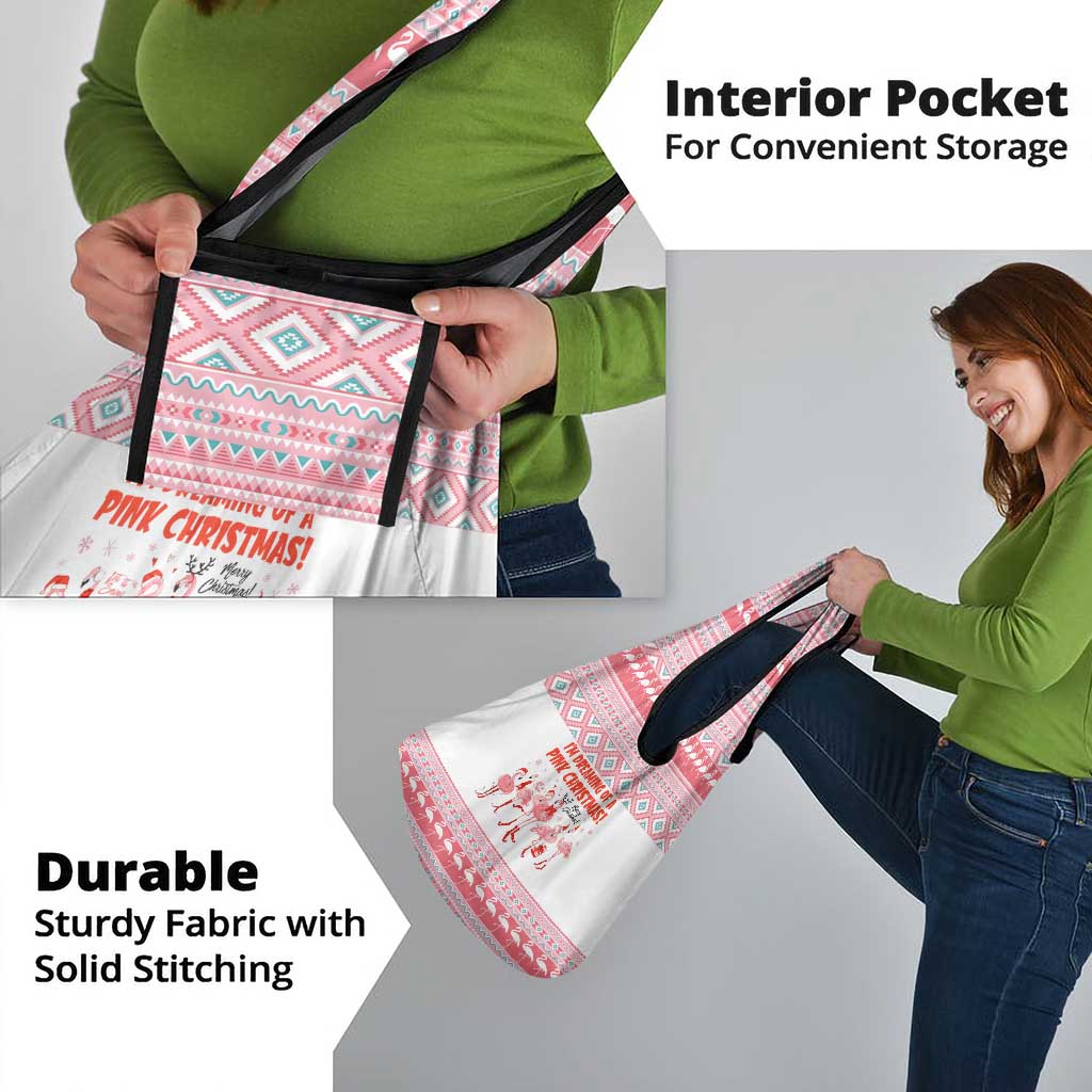 I'm Dreaming Of A Pink Christmas Flamingo Christmas Christmas Grocery Bag Xmas Holiday Patterns - Wonder Print Shop